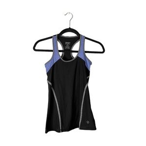 VOGO Athletica Black Purple Activewear Athleisure Racerback Tank Top Size XS